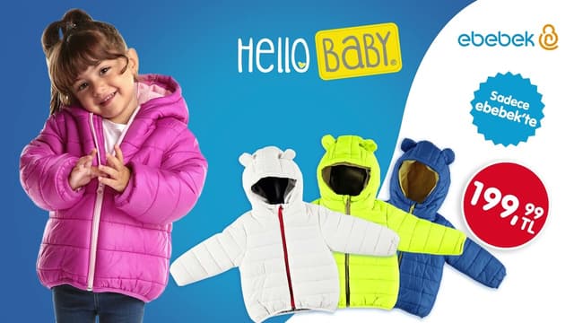 Birbirinden Şık ve Kaliteli! | HelloBaby Kapüşonlu Bebek Montları image