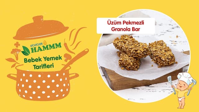 Üzüm Pekmezli Granola Bar | Bebek Yemek Tarifleri | Hammm Vakti image